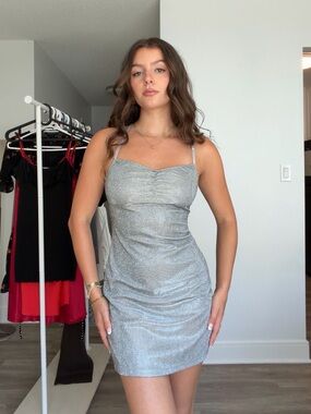 Silver Sparkle Bodycon Mini Dress